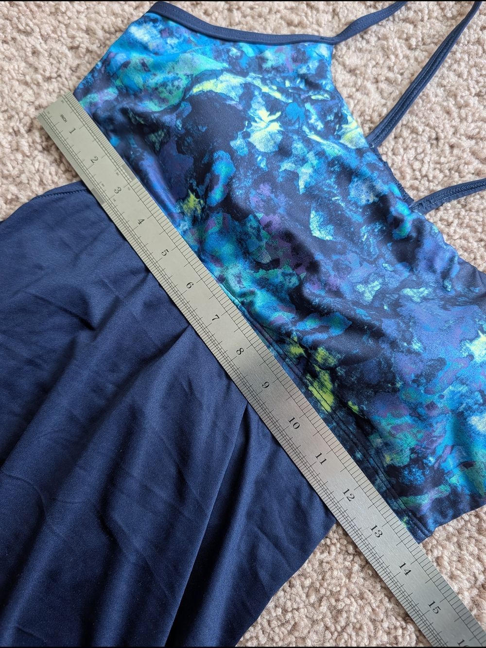 Nike Swim Women's Navy Swim Floral Layered Tankini Top Size Medium - Picture 7 of 9